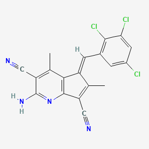 molecular formula C19H11Cl3N4 B3905690 2-amino-4,6-dimethyl-5-(2,3,5-trichlorobenzylidene)-5H-cyclopenta[b]pyridine-3,7-dicarbonitrile 