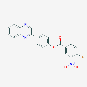 molecular formula C21H12BrN3O4 B390572 4-(2-Quinoxalinyl)phenyl 4-bromo-3-nitrobenzoate 