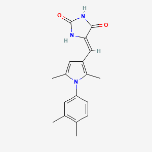 molecular formula C18H19N3O2 B3905731 5-{[1-(3,4-dimethylphenyl)-2,5-dimethyl-1H-pyrrol-3-yl]methylene}-2,4-imidazolidinedione 