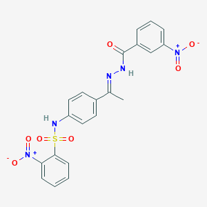 2-nitro-N-[4-(N-{3-nitrobenzoyl}ethanehydrazonoyl)phenyl]benzenesulfonamide