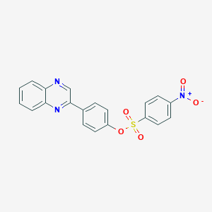 molecular formula C20H13N3O5S B390577 4-(2-Quinoxalinyl)phenyl 4-nitrobenzenesulfonate CAS No. 306763-68-8