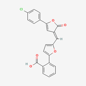molecular formula C22H13ClO5 B3905775 2-(5-{[5-(4-chlorophenyl)-2-oxo-3(2H)-furanylidene]methyl}-2-furyl)benzoic acid CAS No. 6007-19-8