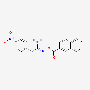 molecular formula C19H15N3O4 B3905802 N'-(2-naphthoyloxy)-2-(4-nitrophenyl)ethanimidamide 