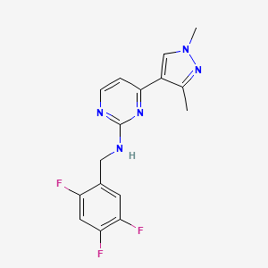 molecular formula C16H14F3N5 B3905815 4-(1,3-dimethyl-1H-pyrazol-4-yl)-N-(2,4,5-trifluorobenzyl)pyrimidin-2-amine 