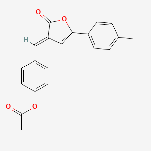 molecular formula C20H16O4 B3905818 4-{[5-(4-methylphenyl)-2-oxo-3(2H)-furanylidene]methyl}phenyl acetate 