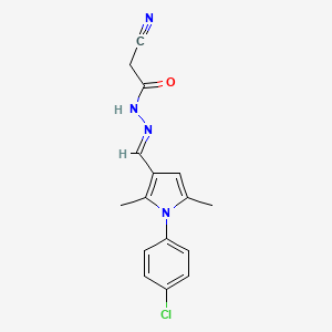 molecular formula C16H15ClN4O B3905827 N'-{[1-(4-chlorophenyl)-2,5-dimethyl-1H-pyrrol-3-yl]methylene}-2-cyanoacetohydrazide 