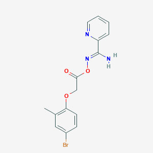 molecular formula C15H14BrN3O3 B3905851 N'-{[2-(4-bromo-2-methylphenoxy)acetyl]oxy}-2-pyridinecarboximidamide 