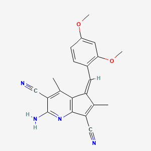 2-amino-5-(2,4-dimethoxybenzylidene)-4,6-dimethyl-5H-cyclopenta[b]pyridine-3,7-dicarbonitrile