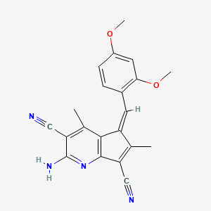 molecular formula C21H18N4O2 B3905870 2-amino-5-(2,4-dimethoxybenzylidene)-4,6-dimethyl-5H-cyclopenta[b]pyridine-3,7-dicarbonitrile 