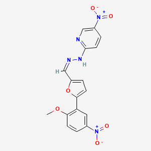 molecular formula C17H13N5O6 B3905880 5-(2-methoxy-5-nitrophenyl)-2-furaldehyde (5-nitro-2-pyridinyl)hydrazone 