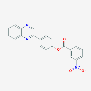 molecular formula C21H13N3O4 B390591 4-(2-Quinoxalinyl)phenyl 3-nitrobenzoate 