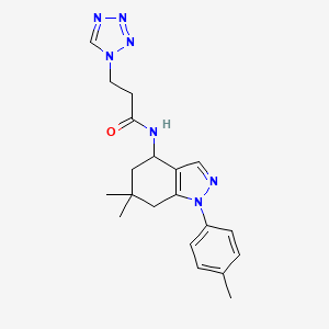 molecular formula C20H25N7O B3905922 N-[6,6-dimethyl-1-(4-methylphenyl)-4,5,6,7-tetrahydro-1H-indazol-4-yl]-3-(1H-tetrazol-1-yl)propanamide 