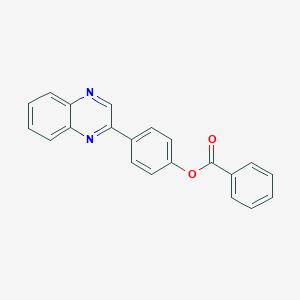 molecular formula C21H14N2O2 B390593 Benzoic acid 4-quinoxalin-2-yl-phenyl ester 