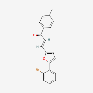molecular formula C20H15BrO2 B3905931 3-[5-(2-bromophenyl)-2-furyl]-1-(4-methylphenyl)-2-propen-1-one 