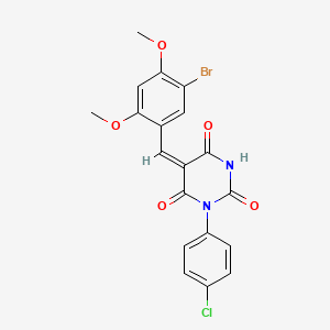 5-(5-bromo-2,4-dimethoxybenzylidene)-1-(4-chlorophenyl)-2,4,6(1H,3H,5H)-pyrimidinetrione