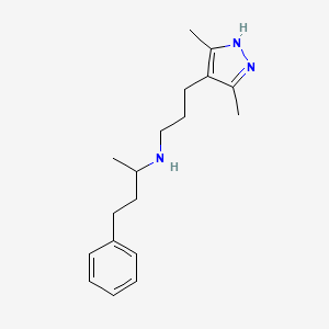 molecular formula C18H27N3 B3905937 N-[3-(3,5-dimethyl-1H-pyrazol-4-yl)propyl]-4-phenylbutan-2-amine 