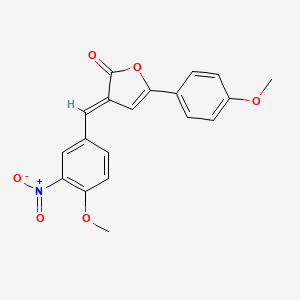 molecular formula C19H15NO6 B3905943 3-(4-methoxy-3-nitrobenzylidene)-5-(4-methoxyphenyl)-2(3H)-furanone 