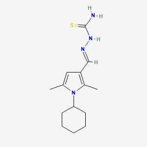 molecular formula C14H22N4S B3905946 1-cyclohexyl-2,5-dimethyl-1H-pyrrole-3-carbaldehyde thiosemicarbazone 