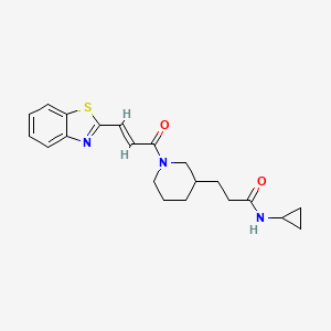 molecular formula C21H25N3O2S B3905951 3-{1-[(2E)-3-(1,3-benzothiazol-2-yl)-2-propenoyl]-3-piperidinyl}-N-cyclopropylpropanamide 