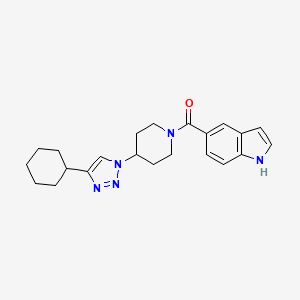 molecular formula C22H27N5O B3905957 5-{[4-(4-cyclohexyl-1H-1,2,3-triazol-1-yl)piperidin-1-yl]carbonyl}-1H-indole 