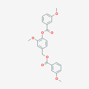 molecular formula C24H22O7 B390596 2-Methoxy-4-{[(3-methoxybenzoyl)oxy]methyl}phenyl 3-methoxybenzoate 
