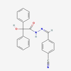 molecular formula C22H17N3O2 B3905980 N'-(4-cyanobenzylidene)-2-hydroxy-2,2-diphenylacetohydrazide 