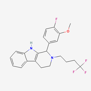 molecular formula C22H22F4N2O B3905989 1-(4-fluoro-3-methoxyphenyl)-2-(4,4,4-trifluorobutyl)-2,3,4,9-tetrahydro-1H-beta-carboline 