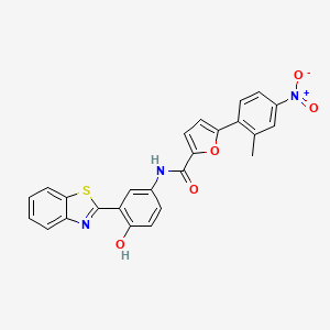 molecular formula C25H17N3O5S B3905998 N-[3-(1,3-benzothiazol-2-yl)-4-hydroxyphenyl]-5-(2-methyl-4-nitrophenyl)-2-furamide 