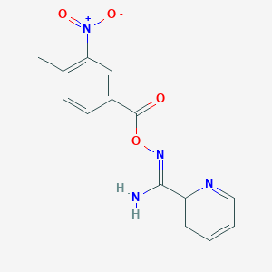 molecular formula C14H12N4O4 B3906030 N'-[(4-methyl-3-nitrobenzoyl)oxy]-2-pyridinecarboximidamide 