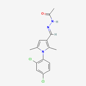 molecular formula C15H15Cl2N3O B3906056 N'-{[1-(2,4-dichlorophenyl)-2,5-dimethyl-1H-pyrrol-3-yl]methylene}acetohydrazide 