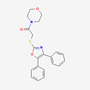 molecular formula C21H20N2O3S B3906062 4-{[(4,5-diphenyl-1,3-oxazol-2-yl)thio]acetyl}morpholine CAS No. 59716-72-2