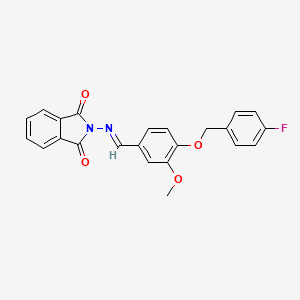 molecular formula C23H17FN2O4 B3906071 2-({4-[(4-fluorobenzyl)oxy]-3-methoxybenzylidene}amino)-1H-isoindole-1,3(2H)-dione 