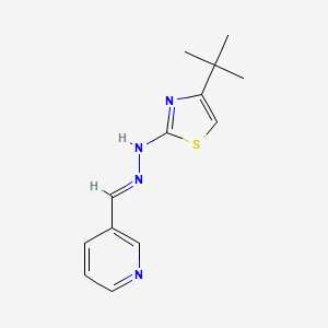 molecular formula C13H16N4S B3906075 nicotinaldehyde (4-tert-butyl-1,3-thiazol-2-yl)hydrazone 