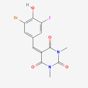 5-(3-bromo-4-hydroxy-5-iodobenzylidene)-1,3-dimethyl-2,4,6(1H,3H,5H)-pyrimidinetrione