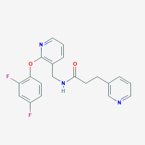 molecular formula C20H17F2N3O2 B3906084 N-{[2-(2,4-difluorophenoxy)-3-pyridinyl]methyl}-3-(3-pyridinyl)propanamide 