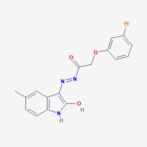 molecular formula C17H14BrN3O3 B390611 2-(3-bromophenoxy)-N'-(5-methyl-2-oxo-1,2-dihydro-3H-indol-3-ylidene)acetohydrazide 