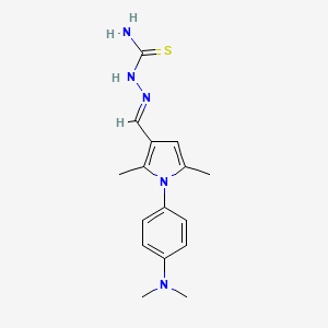 molecular formula C16H21N5S B3906130 1-[4-(dimethylamino)phenyl]-2,5-dimethyl-1H-pyrrole-3-carbaldehyde thiosemicarbazone 
