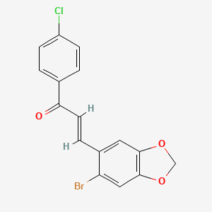 3-(6-bromo-1,3-benzodioxol-5-yl)-1-(4-chlorophenyl)-2-propen-1-one