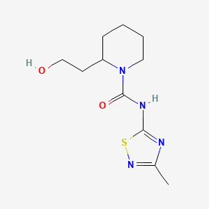 molecular formula C11H18N4O2S B3906176 2-(2-hydroxyethyl)-N-(3-methyl-1,2,4-thiadiazol-5-yl)piperidine-1-carboxamide 