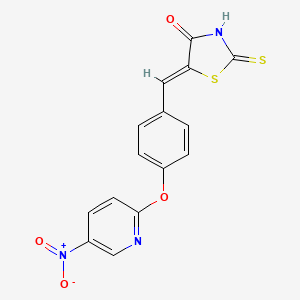 molecular formula C15H9N3O4S2 B3906177 5-{4-[(5-nitro-2-pyridinyl)oxy]benzylidene}-2-thioxo-1,3-thiazolidin-4-one 