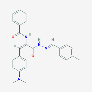 molecular formula C26H26N4O2 B390618 N-(2-[4-(dimethylamino)phenyl]-1-{[2-(4-methylbenzylidene)hydrazino]carbonyl}vinyl)benzamide 