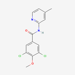 molecular formula C14H12Cl2N2O2 B3906189 3,5-dichloro-4-methoxy-N-(4-methyl-2-pyridinyl)benzamide 