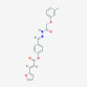 molecular formula C23H20N2O5 B390620 4-({(E)-2-[2-(3-methylphenoxy)acetyl]hydrazono}methyl)phenyl (E)-3-(2-furyl)-2-propenoate 