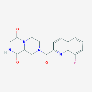 molecular formula C17H15FN4O3 B3906215 8-[(8-fluoroquinolin-2-yl)carbonyl]tetrahydro-2H-pyrazino[1,2-a]pyrazine-1,4(3H,6H)-dione 