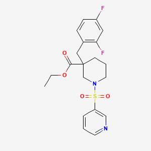 molecular formula C20H22F2N2O4S B3906252 ethyl 3-(2,4-difluorobenzyl)-1-(3-pyridinylsulfonyl)-3-piperidinecarboxylate 