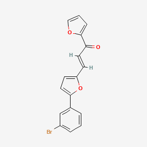 molecular formula C17H11BrO3 B3906257 3-[5-(3-bromophenyl)-2-furyl]-1-(2-furyl)-2-propen-1-one CAS No. 6015-47-0