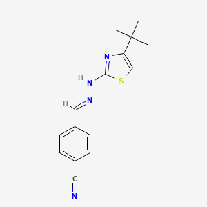4-[2-(4-tert-butyl-1,3-thiazol-2-yl)carbonohydrazonoyl]benzonitrile