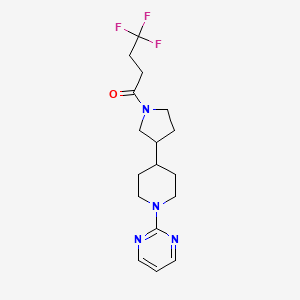 molecular formula C17H23F3N4O B3906264 2-{4-[1-(4,4,4-trifluorobutanoyl)-3-pyrrolidinyl]-1-piperidinyl}pyrimidine 