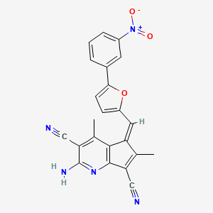2-amino-4,6-dimethyl-5-{[5-(3-nitrophenyl)-2-furyl]methylene}-5H-cyclopenta[b]pyridine-3,7-dicarbonitrile