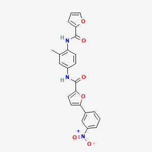 molecular formula C23H17N3O6 B3906272 N-[4-(2-furoylamino)-3-methylphenyl]-5-(3-nitrophenyl)-2-furamide 